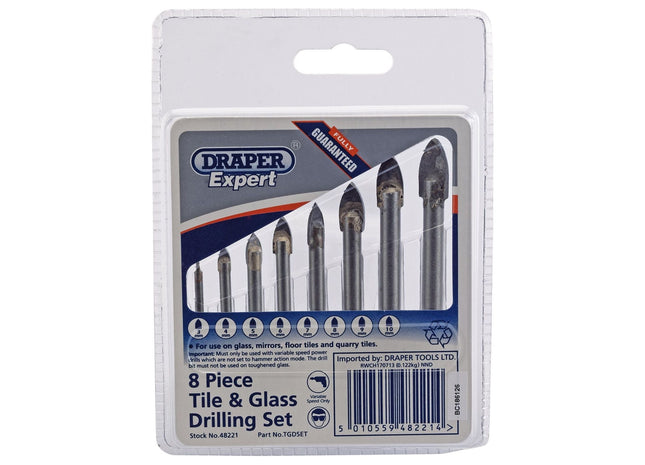 Draper Tile and Glass Drilling Set (8 Piece) 48221 Draper - Town Tools 