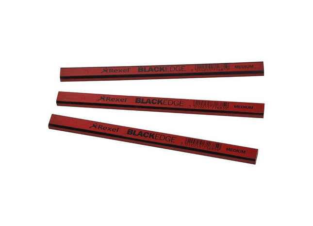 Blackedge Carpenter's Pencils - Red / Medium (Card 12) Blackedge - RockBottom Northampton
