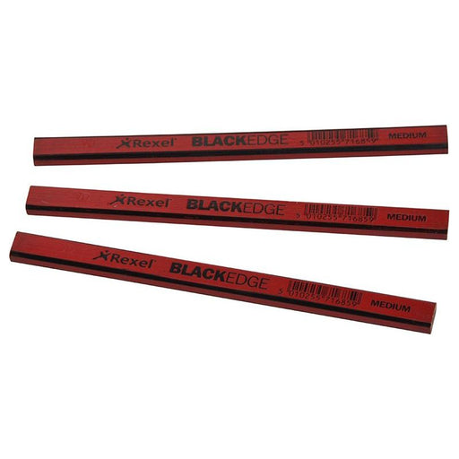 Blackedge Carpenter's Pencils - Red / Medium (Card 12) Blackedge - RockBottom Northampton
