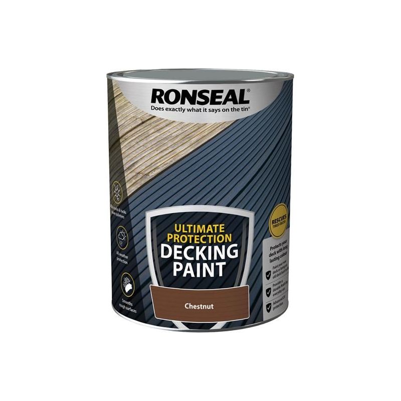 Ronseal Ultimate Protection Decking Paint Chestnut 5 litre Ronseal - RockBottom Nothampton