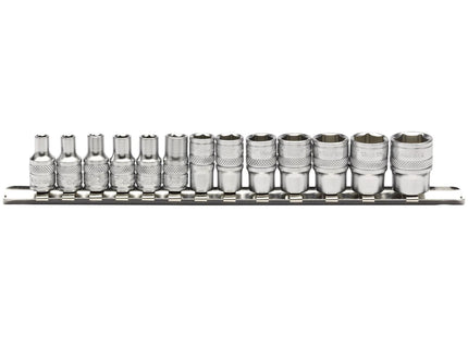 Draper Metric Socket Set on a Metal Rail, 1/4" Sq. Dr. (13 Piece) 16487 Draper - Town Tools 