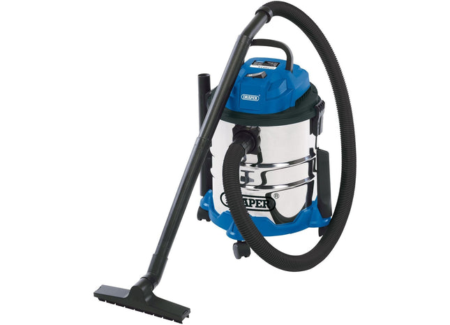 Draper Wet and Dry Vacuum Cleaner with Stainless Steel Tank, 20L, 1250W 20515 Draper - Town Tools 