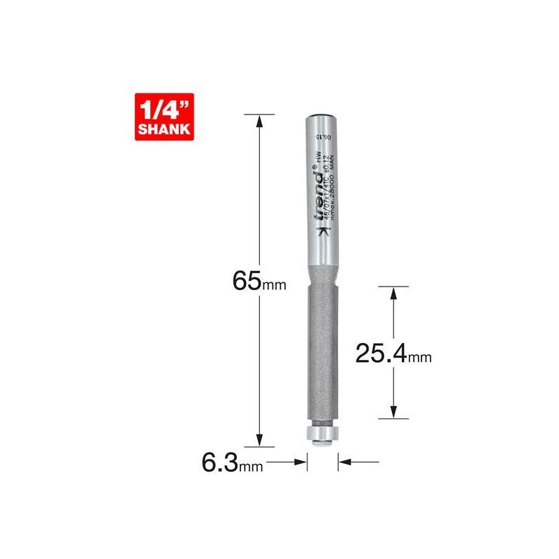 Trend 46/07 x 1/4 TCT 90° Template Profiler 6.3 x 25.4mm Trend - RockBottom Northampton