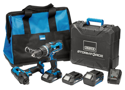 Draper Storm Force 20V Cordless Impact Kit (7 Piece) 40448 Draper - Town Tools 