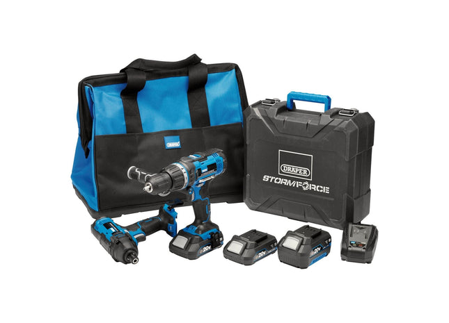 Draper Storm Force 20V Cordless Impact Kit (7 Piece) 40448 Draper - Town Tools 