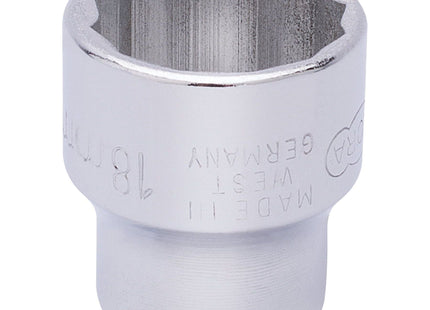 Draper Elora Bi-Hexagon Socket, 3/8" Sq. Dr., 18mm 25945 Draper - Town Tools 