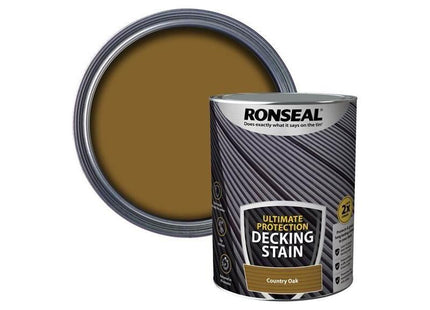 Ronseal Ultimate Protection Decking Stain Country Oak 5 litre Ronseal - RockBottom Nothampton