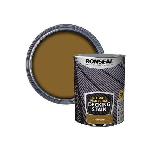 Ronseal Ultimate Protection Decking Stain Country Oak 5 litre Ronseal - RockBottom Nothampton