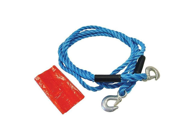 Faithfull Tow Rope 4m Metal Hooks 2 Tonne Faithfull - RockBottom Northampton