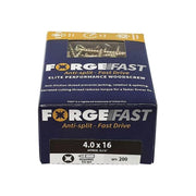 Forgefix ForgeFast Pozi Compatible Elite Performance Wood Screw ZY 4.0 x 16mm Box 200 ForgeFix - RockBottom Northampton