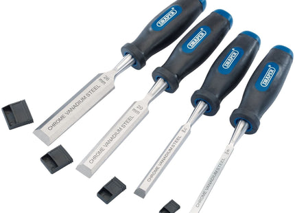 Draper Soft Grip Bevel Edge Wood Chisel Set (4 Piece) 83351 Draper - Town Tools 