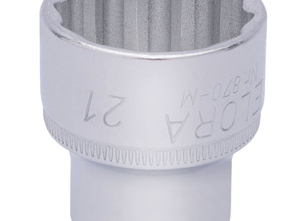 Draper Elora Bi-Hexagon Socket, 3/8" Sq. Dr., 21mm 25979 Draper - Town Tools 