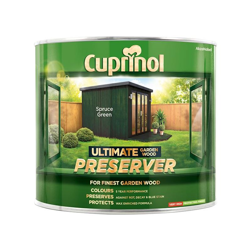 Cuprinol Ultimate Garden Wood Preserver Spruce Green 1 litre Cuprinol - RockBottom Northampton