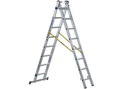 Zarges D-Rung Combination Ladder 3-Part 3 x 8 Rungs Zarges - RockBottom Northampton