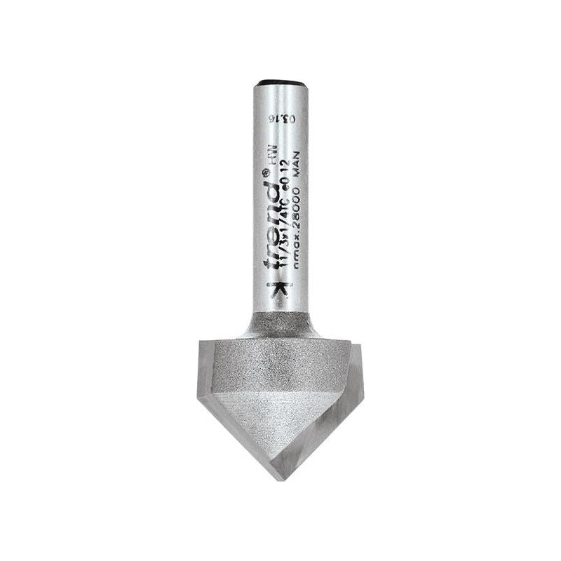 Trend 11/3 x 1/4 TCT V-Groove Cutter 45° 9.2 x 19.1mm Trend - RockBottom Northampton