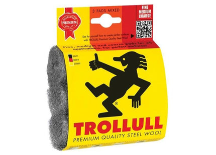 Trollull Steel Wool Pads, Assorted Grades (Pack 3) Trollull - RockBottom Northampton