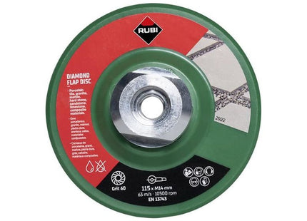 Rubi Tiling Tools Diamond Flap Disc 115mm x 50/60 Grit RUBI TILING TOOLS - RockBottom Nothampton