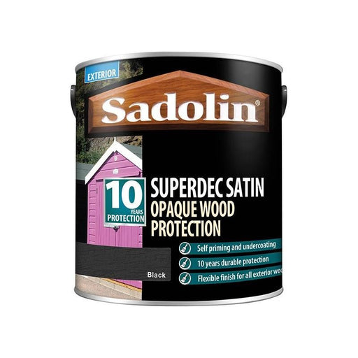 Sadolin Superdec Opaque Wood Protection Black Satin 2.5 litre Sadolin - RockBottom Nothampton