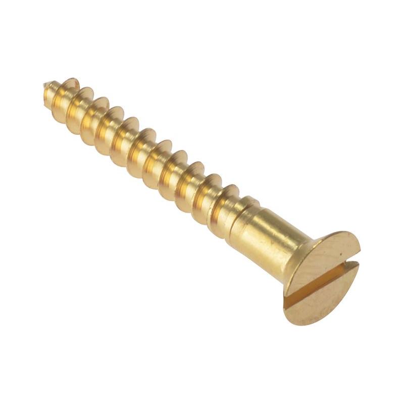 Forgefix Wood Screw Slotted CSK Solid Brass 3/4in x 8 Box 200 ForgeFix - RockBottom Northampton