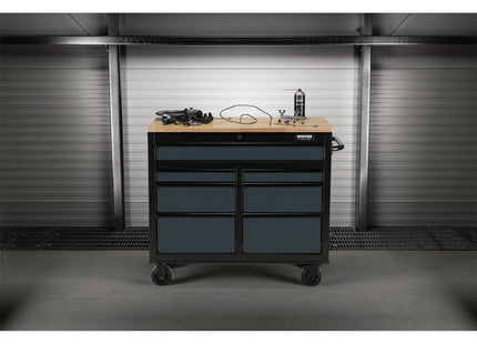 Draper BUNKER Workbench Roller Tool Cabinet, 7 Drawer, 41", Grey 08216 Draper - Town Tools 