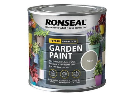 Ronseal Garden Paint Slate 250ml Ronseal - RockBottom Nothampton