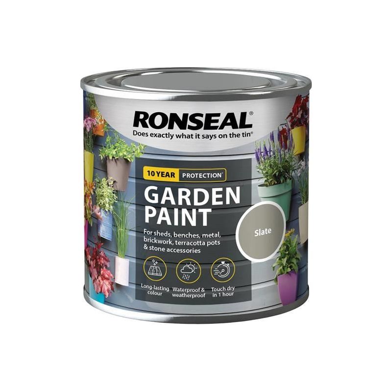 Ronseal Garden Paint Slate 250ml Ronseal - RockBottom Nothampton