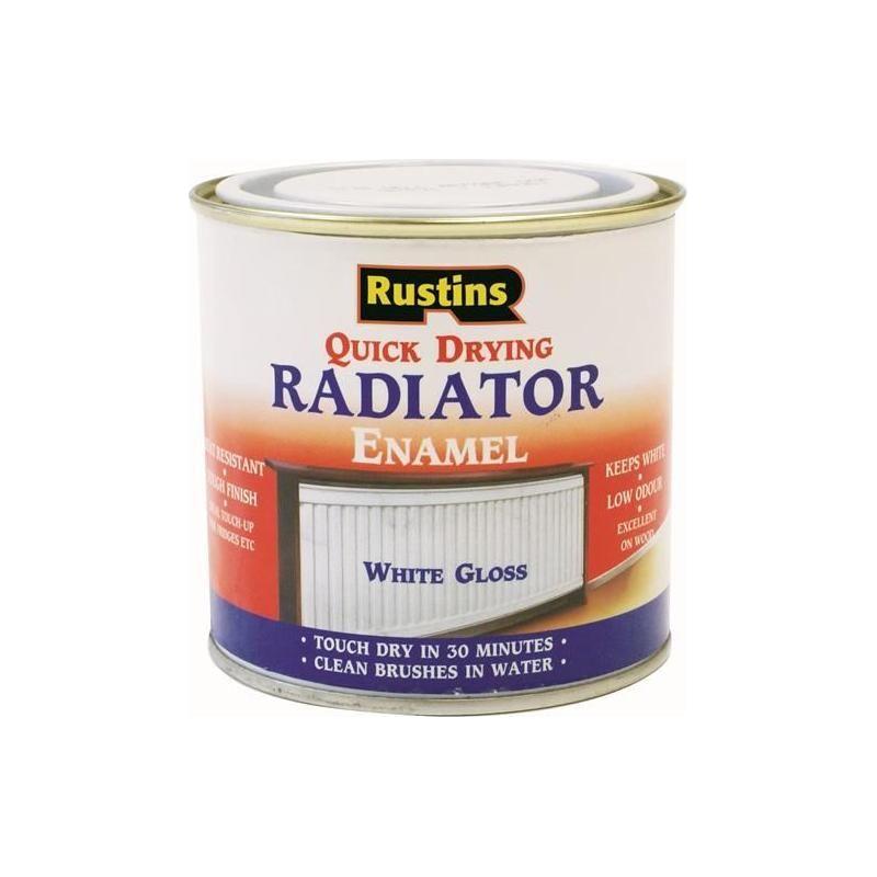 Rustins Quick Dry Radiator Enamel Paint Gloss White 250ml Rustins - RockBottom Nothampton