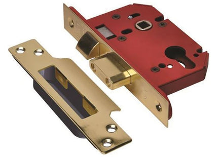Union StrongBOLT 22EU EUS-PB-2.5 Euro Sashlock Plated Brass 68mm 2.5in UNION - RockBottom Northampton