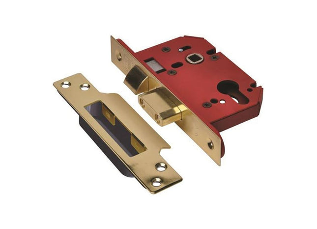 Union StrongBOLT 22EU EUS-PB-2.5 Euro Sashlock Plated Brass 68mm 2.5in UNION - RockBottom Northampton