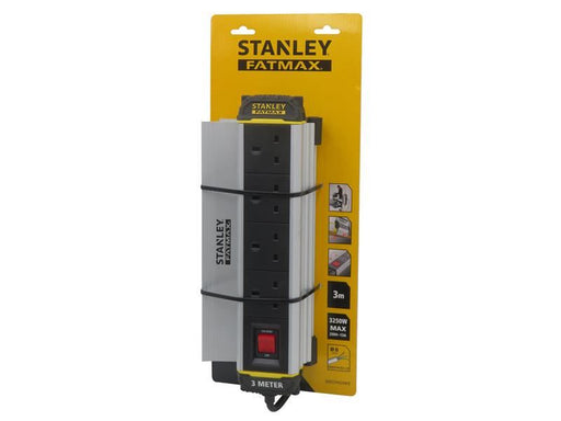 STANLEY Electrical 4-Gang IP20 Powerboard with Clamp 3m STANLEY� Electrical - RockBottom Nothampton