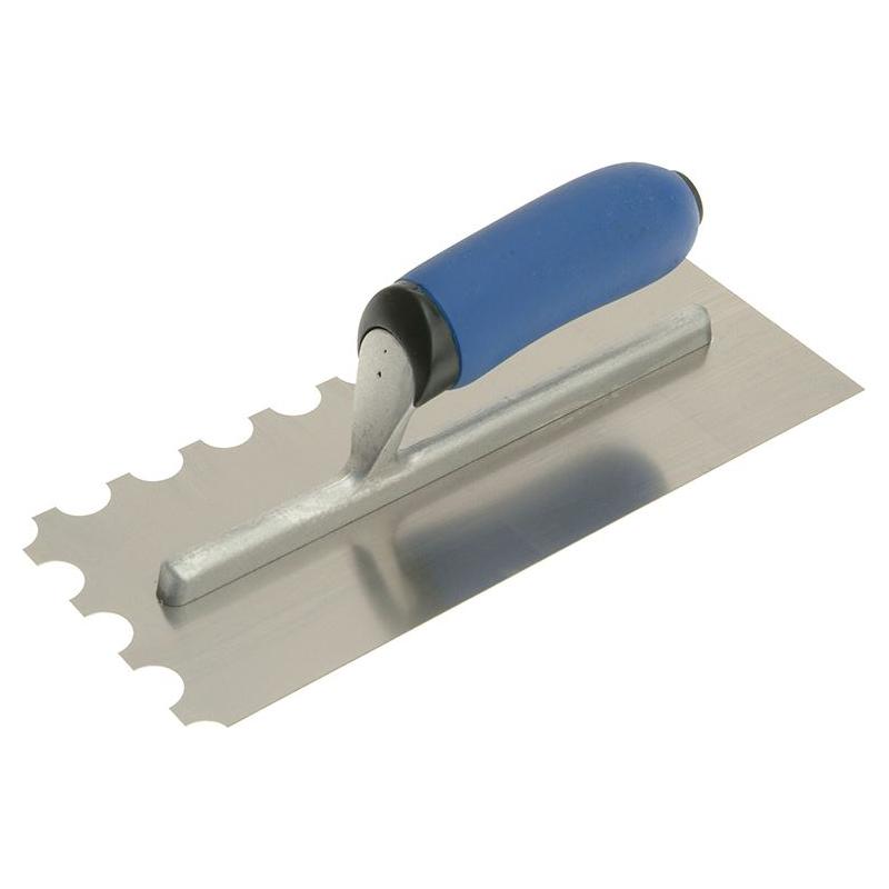 Vitrex Professional Stainless Steel Adhesive Trowel Round Notches 20mm Vitrex - RockBottom Northampton