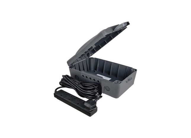Masterplug Weatherproof Box with 10m 240V 4-Way Bar Masterplug - RockBottom Northampton