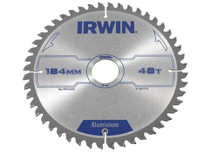 Irwin® Professional Aluminium Circular Saw Blade 184 x 30mm x 48T TCG IRWIN® - RockBottom Northampton