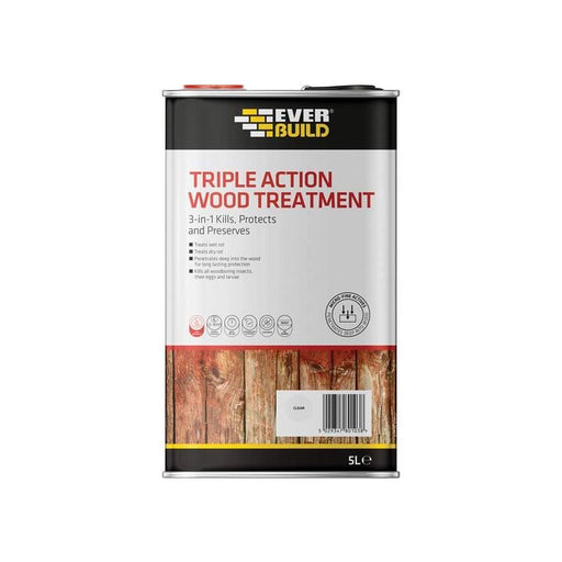 Everbuild Sika Triple Action Wood Treatment 5 litre Everbuild Sika - RockBottom Northamptin