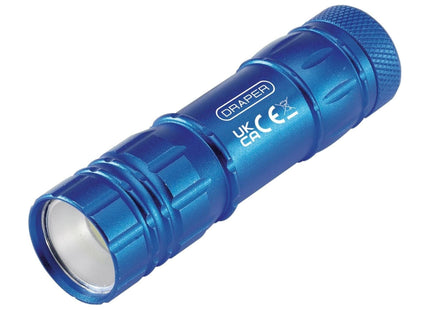 Draper COB LED Aluminium Hand Torch, 3W, 85 Lumens, 3 x AAA Batteries Supplied Draper - Town Tools