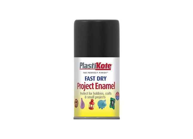 Plastikote Fast Dry Enamel Aerosol Gloss Black 100ml PlastiKote - RockBottom Nothampton