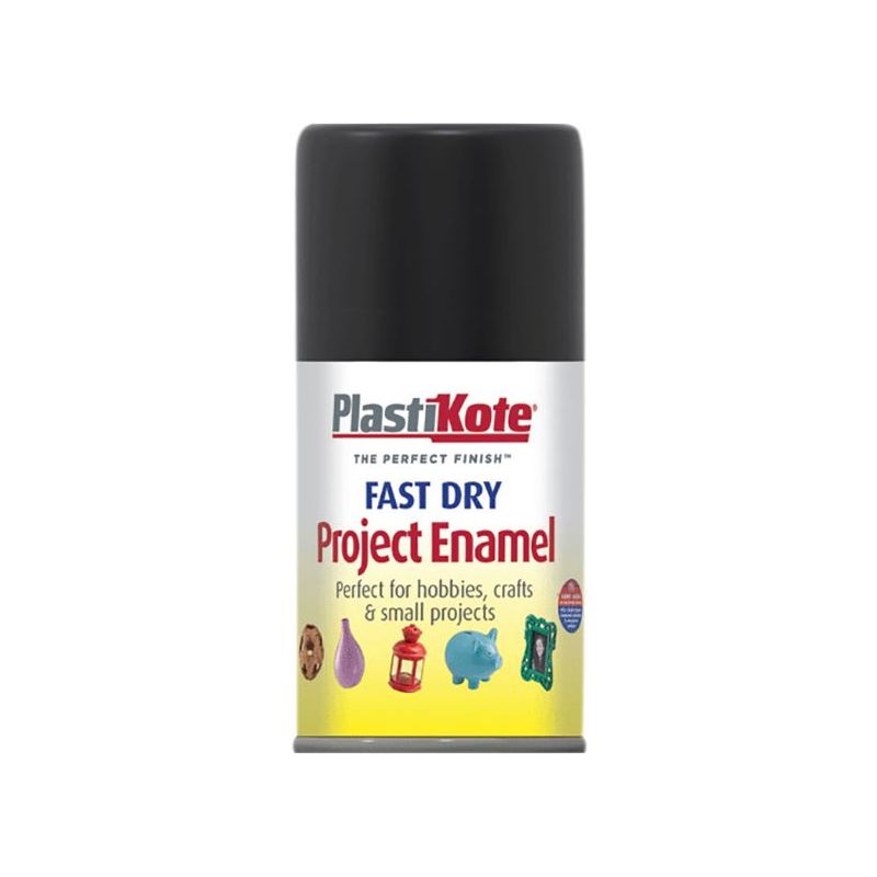 Plastikote Fast Dry Enamel Aerosol Gloss Black 100ml PlastiKote - RockBottom Nothampton