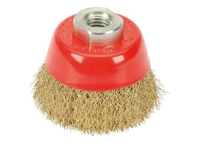 Draper Brassed Steel Crimped Wire Cup Brush, 65mm, M14 41443 Draper - Town Tools 