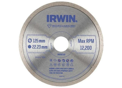 Irwin® Continuous Rim Diamond Blade 125 x 22.23mm IRWIN® - RockBottom Northampton