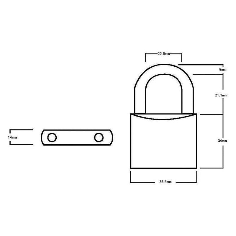 Squire LN4T Lion Brass Padlocks 5-Pin 40mm Twin Pack (2 x LN4KA) Squire - RockBottom Nothampton