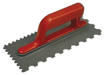 Faithfull Notched Trowel V 4mm & Round 7mm Plastic Handle 11 x 4.1/2in Faithfull - RockBottom Northampton