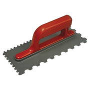 Faithfull Notched Trowel V 4mm & Round 7mm Plastic Handle 11 x 4.1/2in Faithfull - RockBottom Northampton