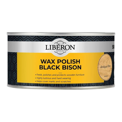 Liberon Wax Polish Black Bison Antique Pine 500ml Liberon - RockBottom Northampton
