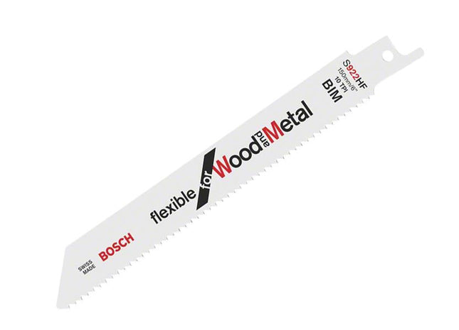 Bosch Powertool Accessories S 922 HF Flexible for Wood & Metal Blade 150mm 10 TPI Pack of 5 Bosch Powertool Accessories - RockBottom Northampton