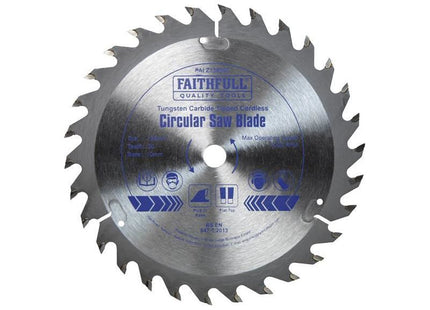 Faithfull TCT Cordless Trimsaw Blade 136 x 10mm x 30T POS Faithfull - RockBottom Northampton