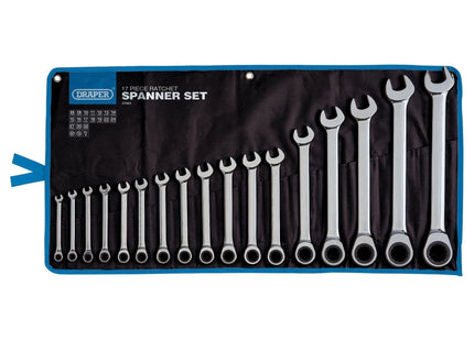 Draper Draper HI-TORQ Metric Ratchet Combination Spanner Set (17 Piece) Draper - Town Tools