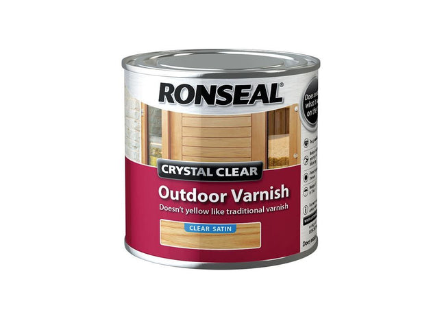 Ronseal Crystal Clear Outdoor Varnish Satin 250ml Ronseal - RockBottom Nothampton