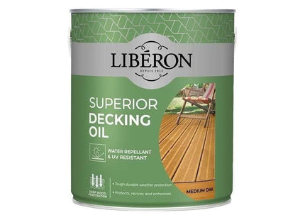 Liberon Superior Decking Oil Medium Oak 2.5 litre Liberon - RockBottom Northampton