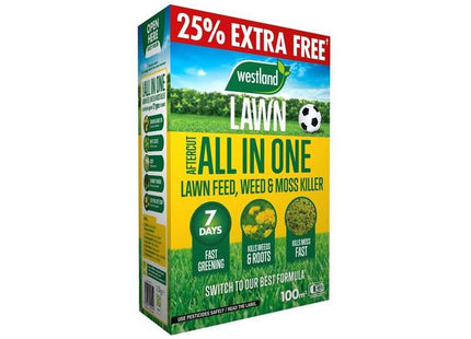 Westland Aftercut All In One Lawn Feed, Weed & Moss Killer 80m² Box Westland - RockBottom Northampton