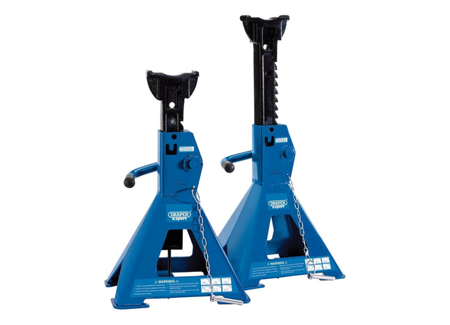 Draper Pair of Pneumatic Rise Ratcheting Axle Stands, 3 Tonne 01813 Draper - Town Tools 